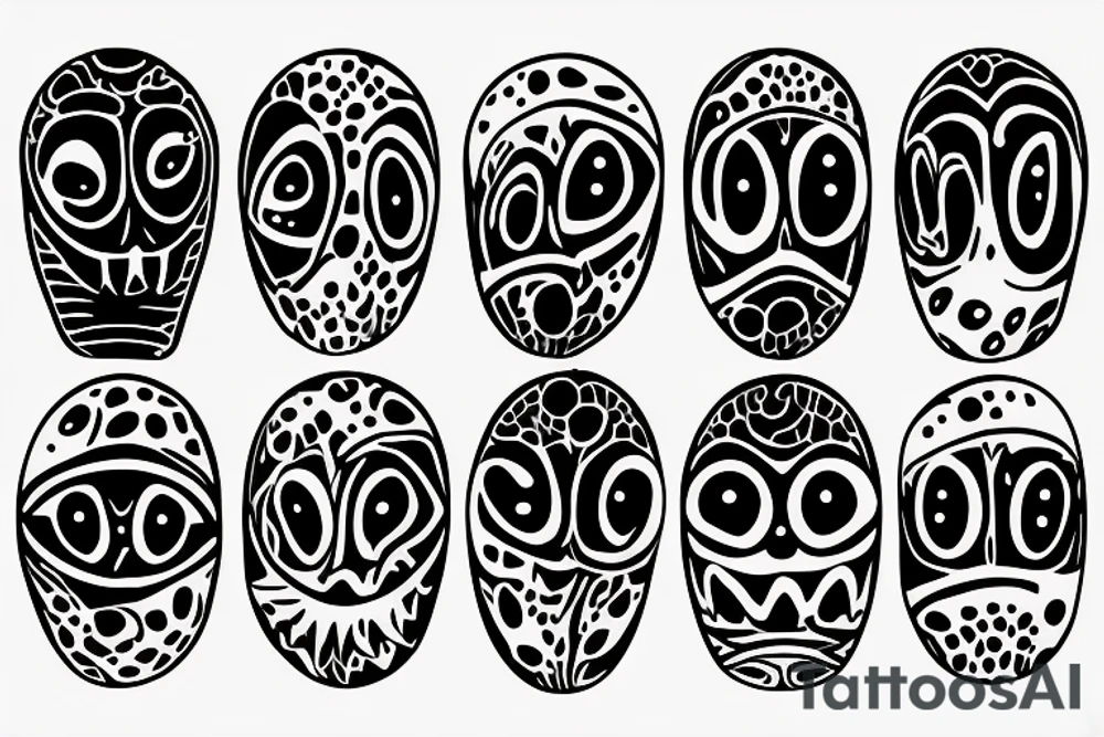 A simple outline of a ghost with just two oval eyes and a wavy, curving bottom for the body. Minimalist and spooky. tattoo idea