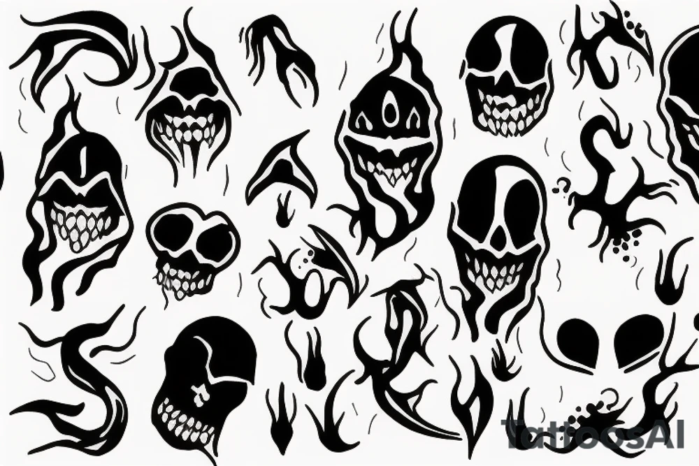 Minimal Ghost tattoo idea