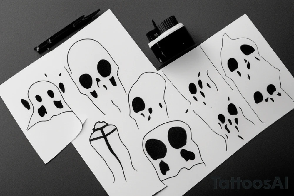 Minimal Ghost tattoo idea