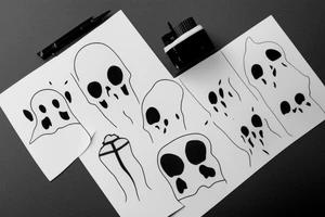 Minimal Ghost tattoo idea