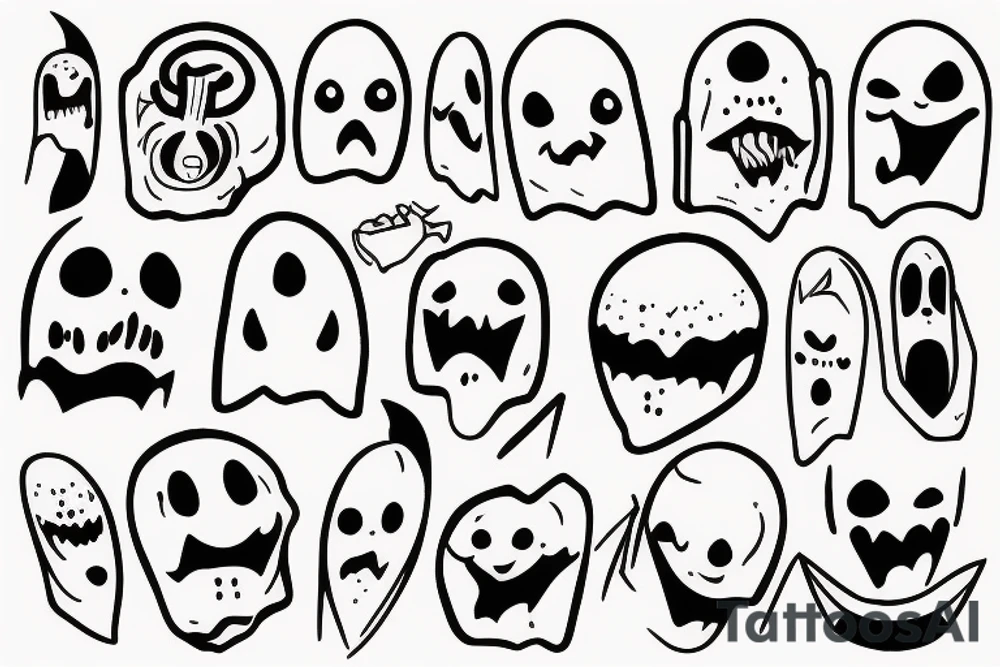 Minimal Ghost tattoo idea