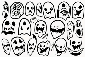 Minimal Ghost tattoo idea