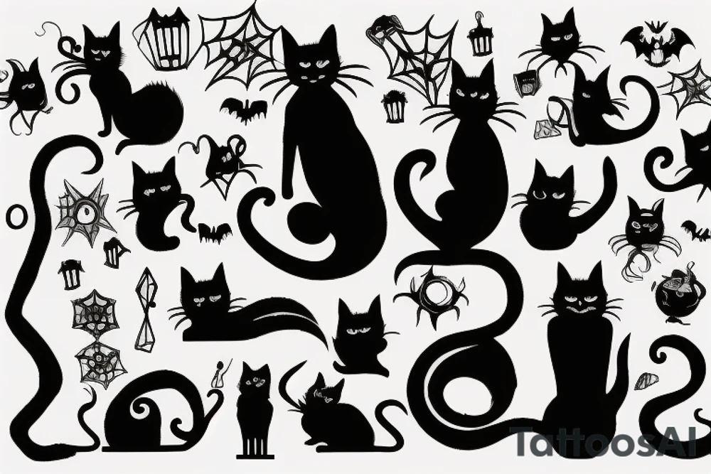 Spooky Cat Silhouette tattoo idea