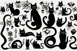 Spooky Cat Silhouette tattoo idea