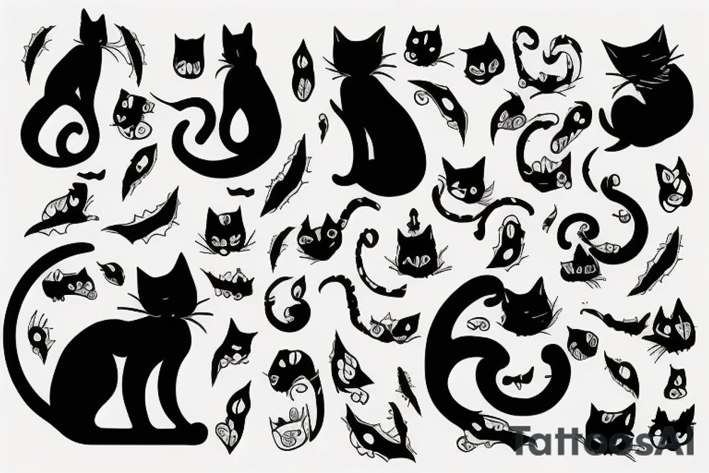 Spooky Cat Silhouette tattoo idea