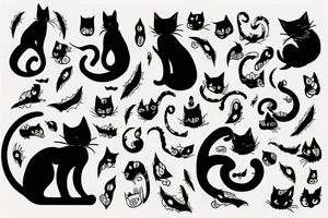 Spooky Cat Silhouette tattoo idea