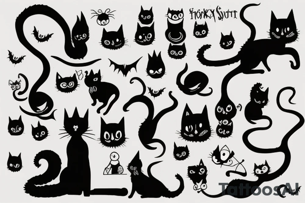 Spooky Cat Silhouette tattoo idea