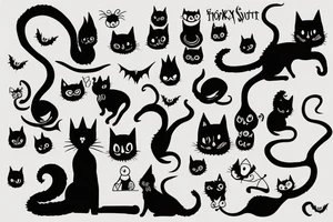 Spooky Cat Silhouette tattoo idea