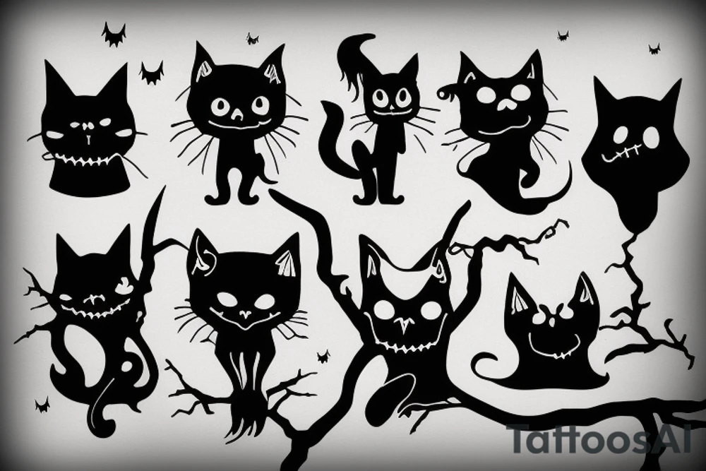 Spooky Cat Silhouette tattoo idea