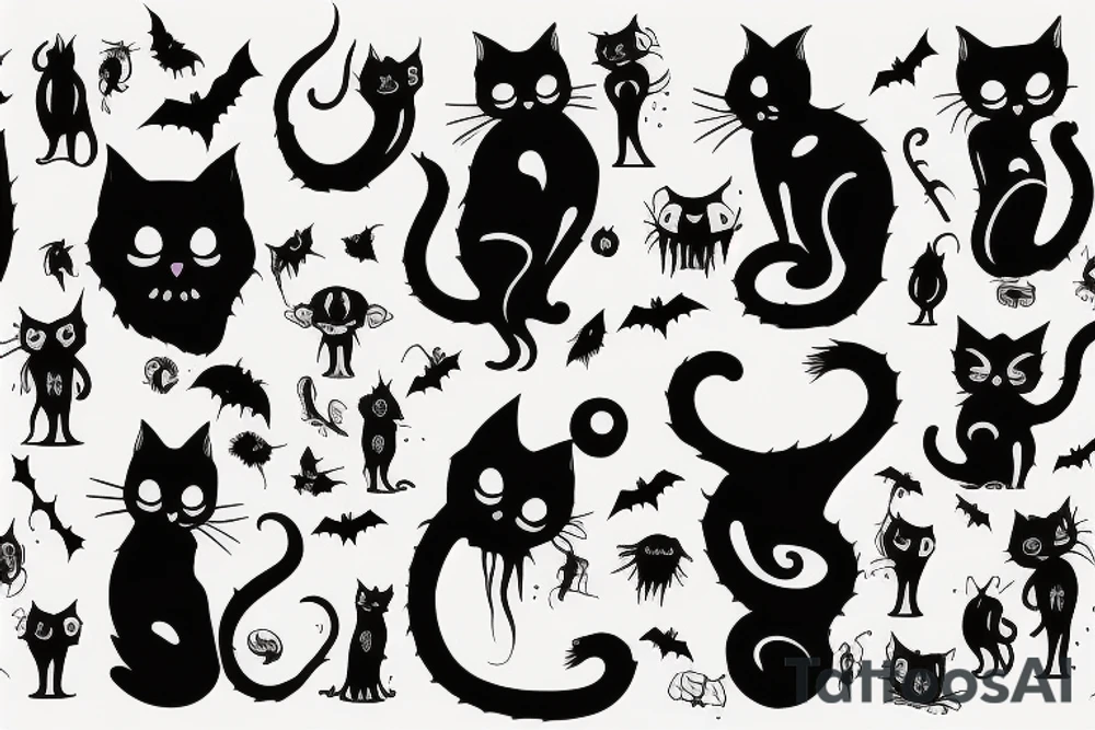 Spooky Cat Silhouette tattoo idea