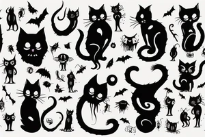 Spooky Cat Silhouette tattoo idea