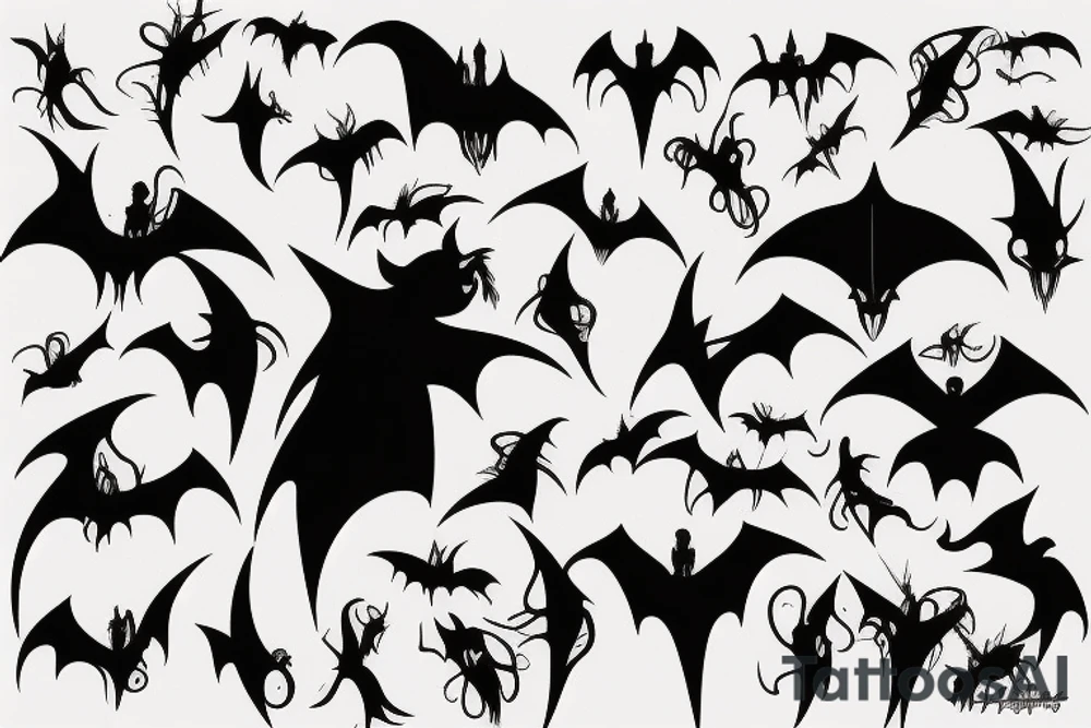 Bat Silhouette tattoo idea