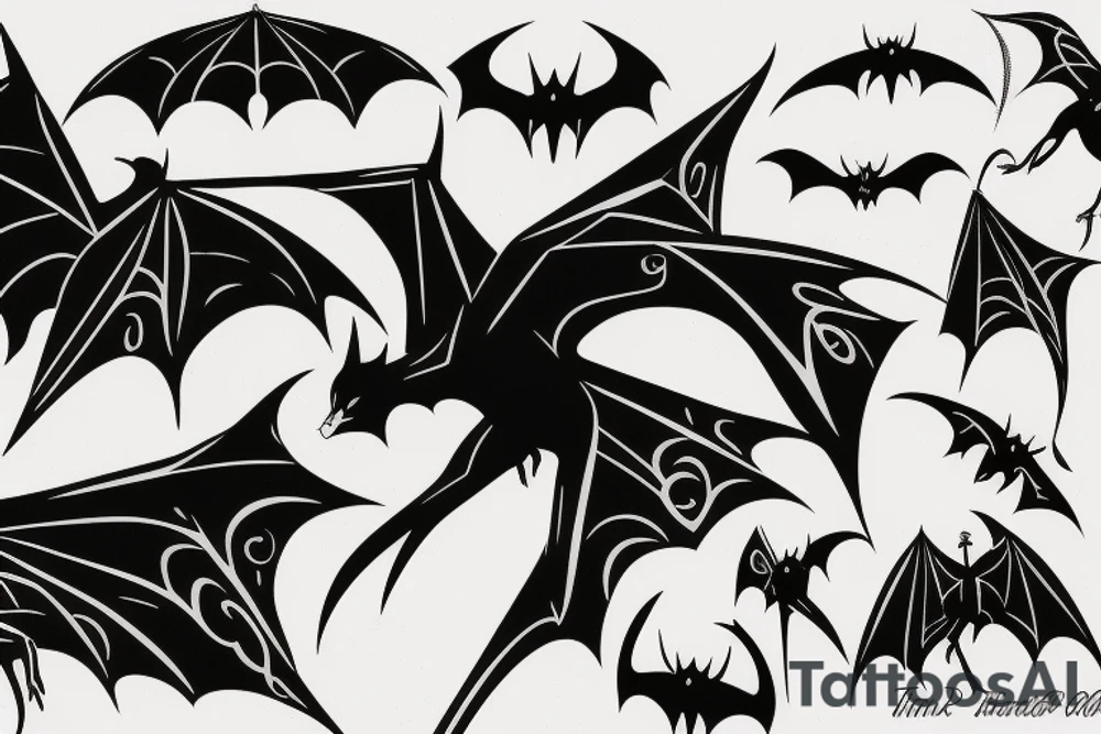 Bat Silhouette tattoo idea