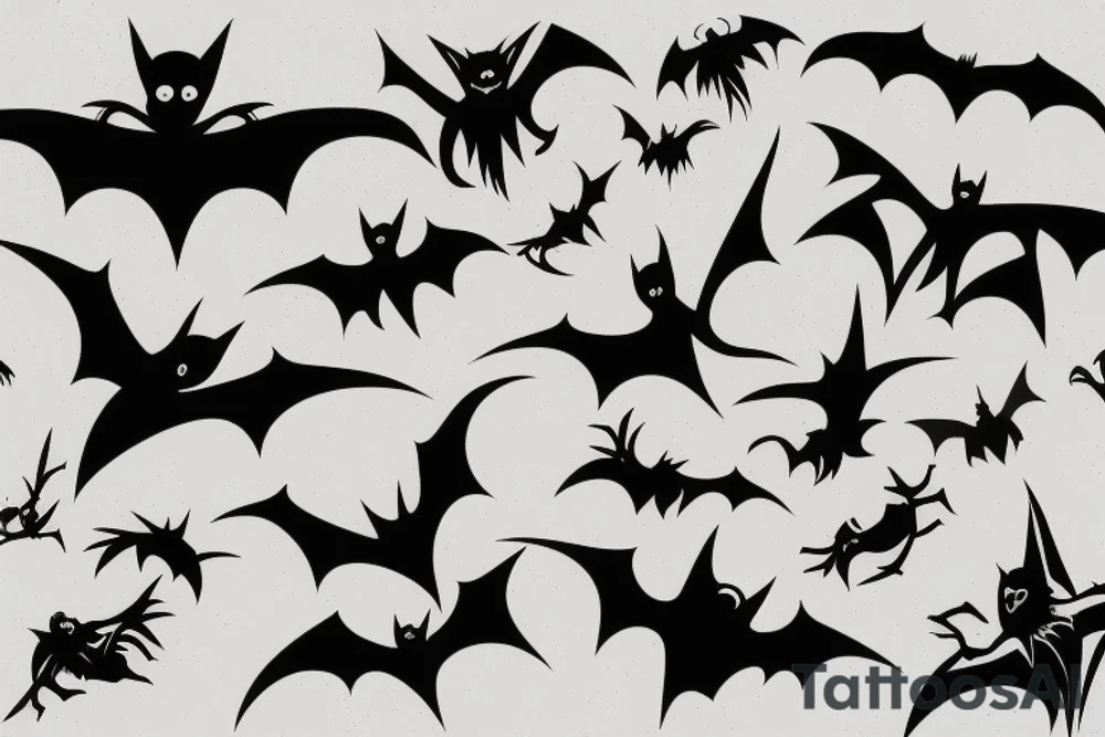 Bat Silhouette tattoo idea