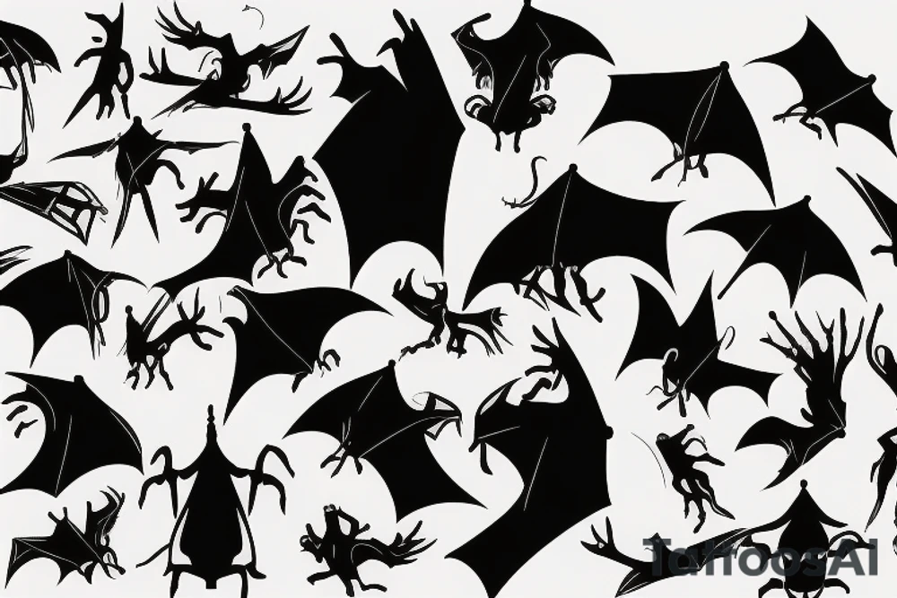 a single Bat Silhouette tattoo idea
