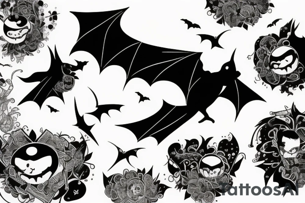 a single Bat Silhouette tattoo idea