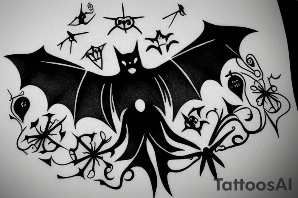 a single Bat Silhouette tattoo idea