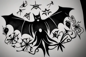 a single Bat Silhouette tattoo idea