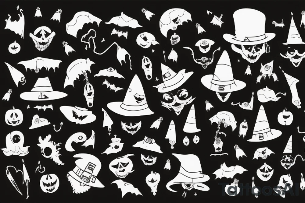 A single-pointed witch's hat, an iconic symbol of Halloween tattoo idea