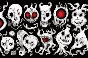 black and red monster tattoo idea