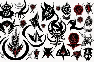 satanic black and red tattoo idea