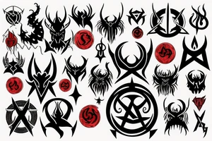 satanic black and red tattoo idea
