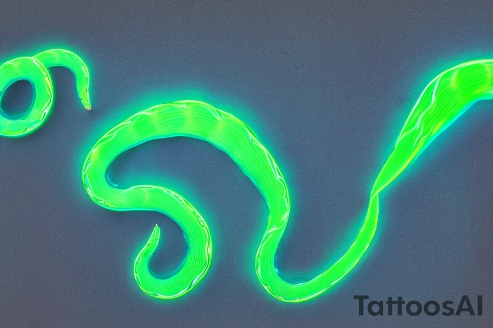 Luminous Sea Serpent:

The Luminous Sea Serpent is a deep-sea dweller with a long, sinuous body that glows with bioluminescent patterns in shades of electric blue and neon green. Its fins resemble delicate, transparent wings that undulate gracefully as it swims through the dark depths of the ocean. The serpent's eyes are large and iridescent, capable of captivating anyone who gazes into them. tattoo idea