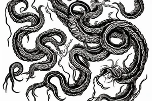 Kraken: The Kraken is a sea monster with tentacles that can be emerging from the deep ocean. It can have a massive, menacing appearance with a hint of mystery. tattoo idea