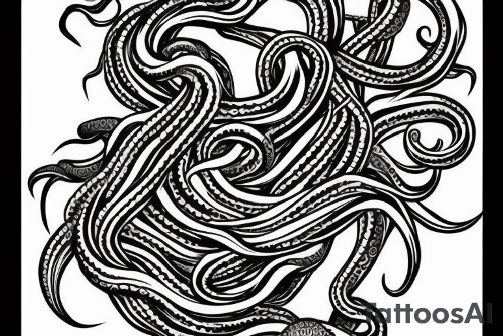 Kraken: The Kraken is a sea monster with tentacles that can be emerging from the deep ocean. It can have a massive, menacing appearance with a hint of mystery. tattoo idea