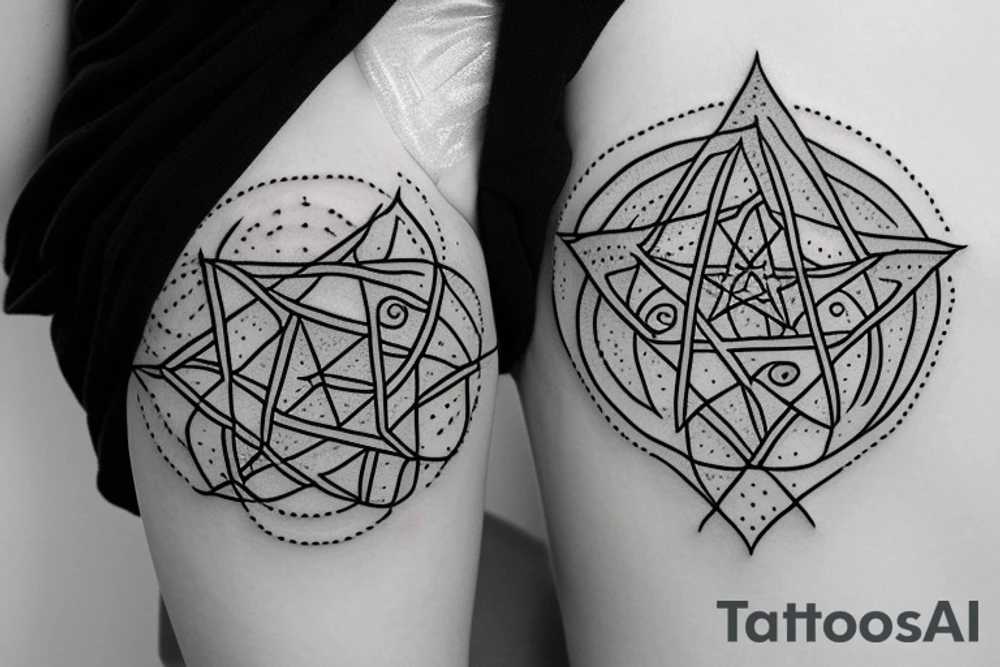 pentagram with strawberries tattoo idea