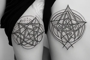pentagram with strawberries tattoo idea