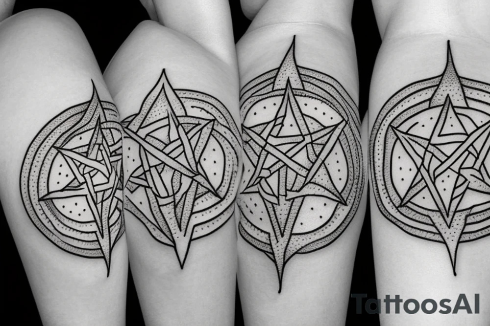 pentagram with strawberries tattoo idea
