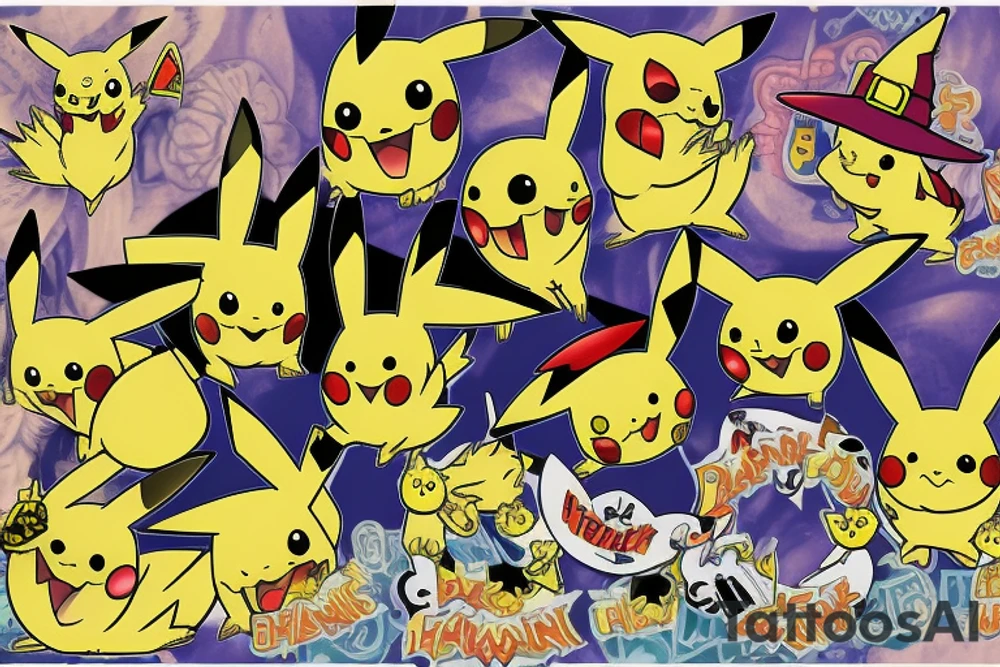 Pikachu Halloween tattoo idea