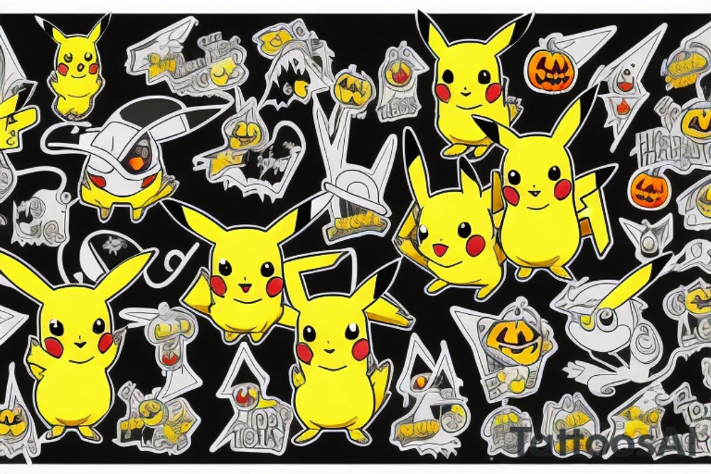 Pikachu Halloween tattoo idea