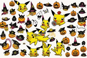 Pikachu Halloween tattoo idea