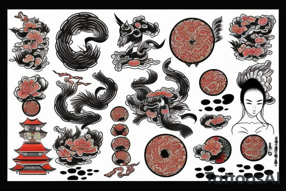 Japanese temple tattoo idea