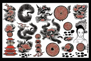 Japanese temple tattoo idea