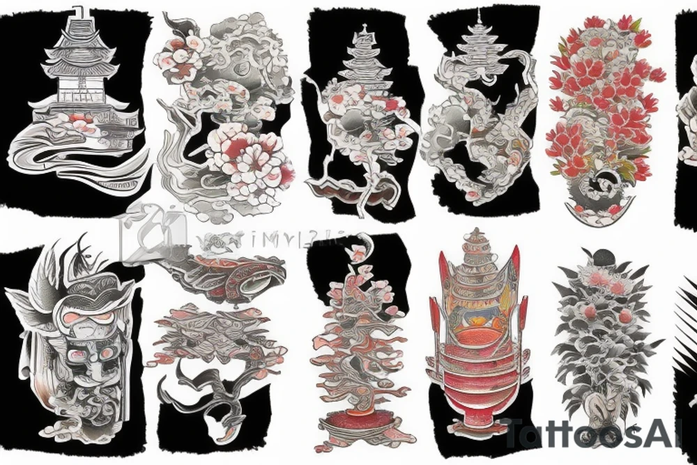 Japanese temple tattoo idea