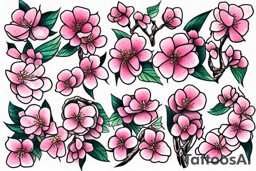 Japanese cherry blossom tattoo idea