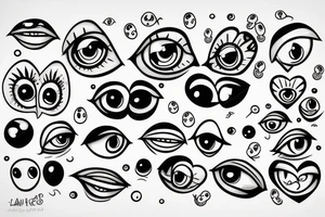 A real heart with eyeballs on it tattoo idea
