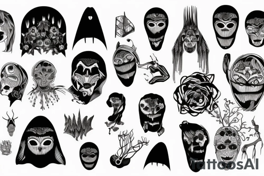 Creepy pattern tattoo idea