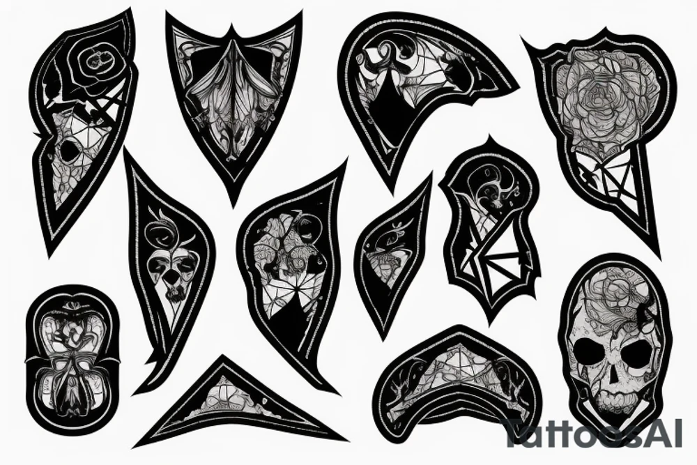 Gothic patchwork tattoo idea