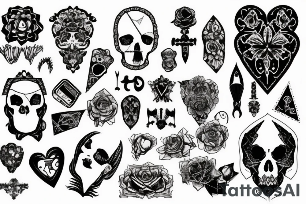 Gothic patchwork tattoo idea