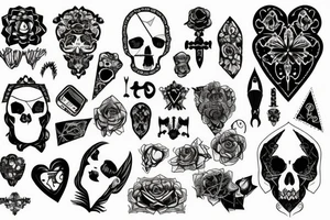 Gothic patchwork tattoo idea