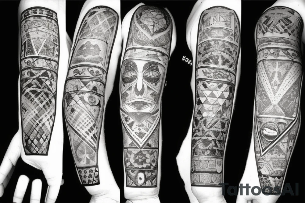 Gothic patchwork tattoo idea