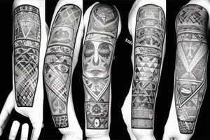 Gothic patchwork tattoo idea