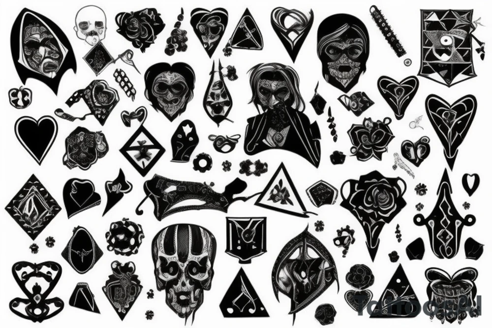 Gothic patchwork tattoo idea
