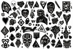 Gothic patchwork tattoo idea