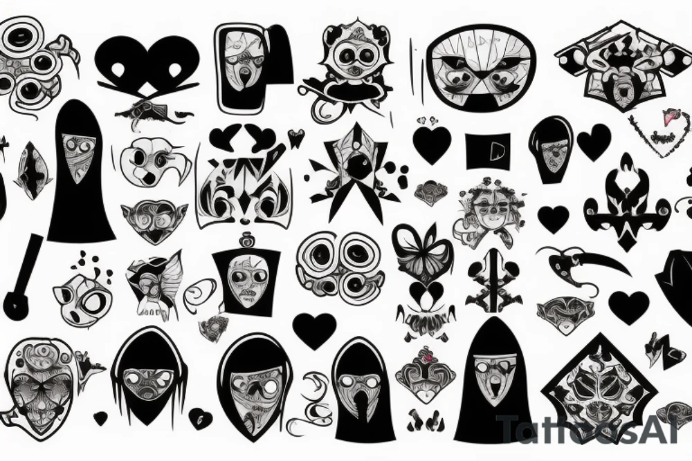 Gothic patchwork tattoo idea