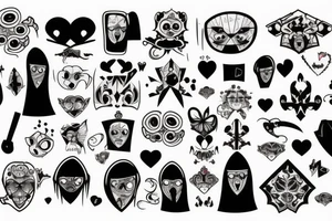 Gothic patchwork tattoo idea